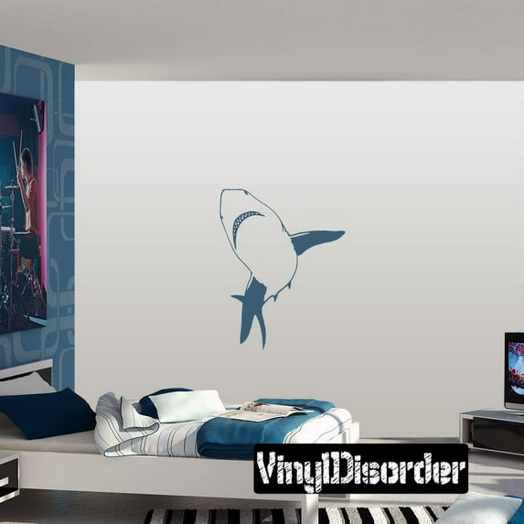 Lunging Dangerous Shark Decal - 36 Inches