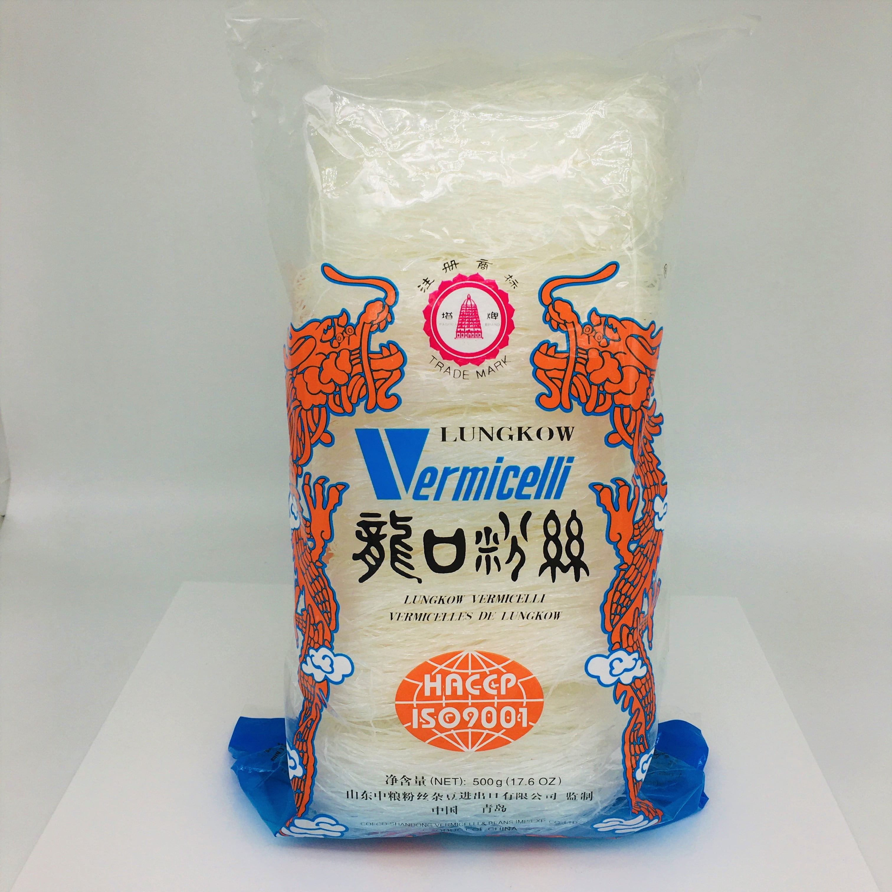 Lungkow Vermicelli Mung Bean Glass Noodle 17.6oz/ 500g (10 Packs)