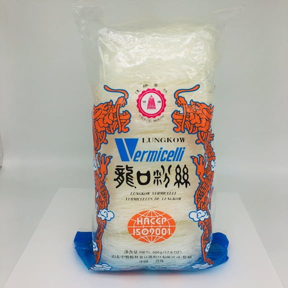 Lungkow Vermicelli Mung Bean Glass Noodle 17.6oz/ 500g (10 Packs)