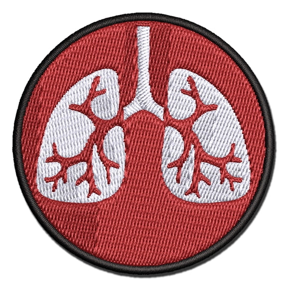Lungs Anatomy Organ Body Part Applique Multi-Color Embroidered Iron-On Patch - 2.0 Inch Mini