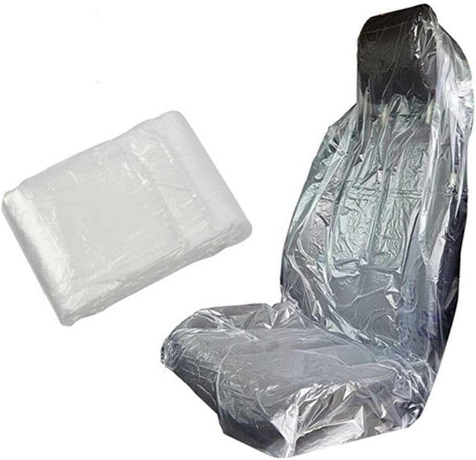 Luniquz 100PCS Universal Car Disposable Plastic Seat Cover,Mechanic