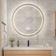 Luniquz 24 inch LED Round Mirror Bathroom Vanity Mirror AntiFog Large