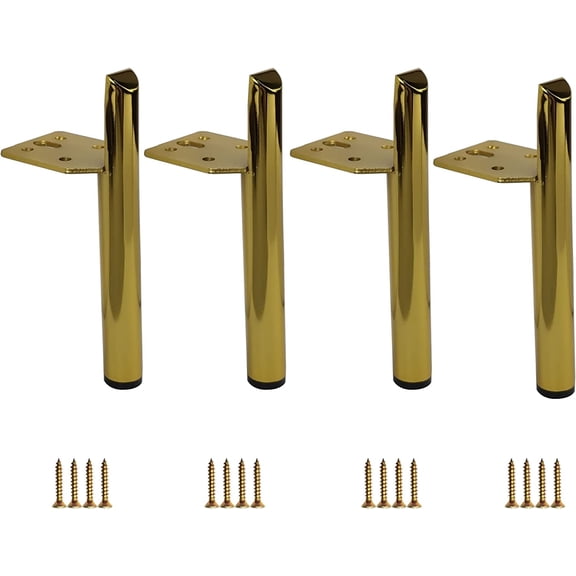 Luniquz 4CS Gold Metal Furniture Legs Table Chair Sofa Bed Support Feet 18 CM Height