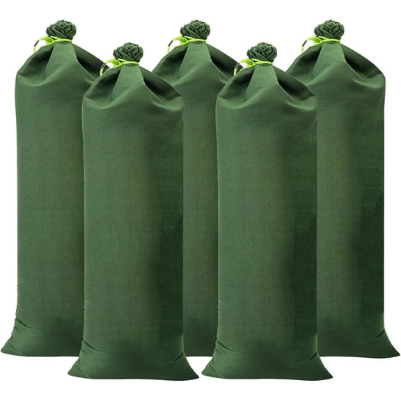 Luniquz 5Pcs Sand Bags, Sandbags For Flooding Thickened Canvas Flood Bags Drawstring Fillable Sandbags 27.6x9.8inch Water Barriers For Flooding, Sand Not Include