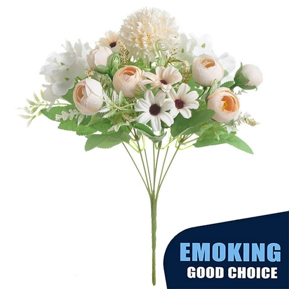 Luniquz Artificial Flowers,Fake Camellia Bouquet Decorative Hydrangea Artificial Flower,Fake Flower Bouquet,Decorations For Home,Beautiful Wedding For Flower Arrangement Vase Home Decor(Yellow)