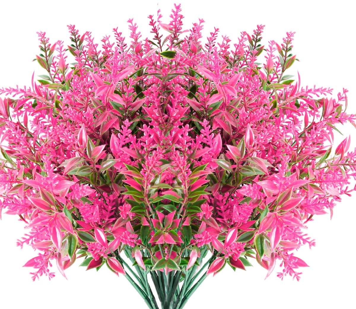 Luniquz Artificial Greenery Lavender Fake Shrubs Flowers 8 Bundles UV ...