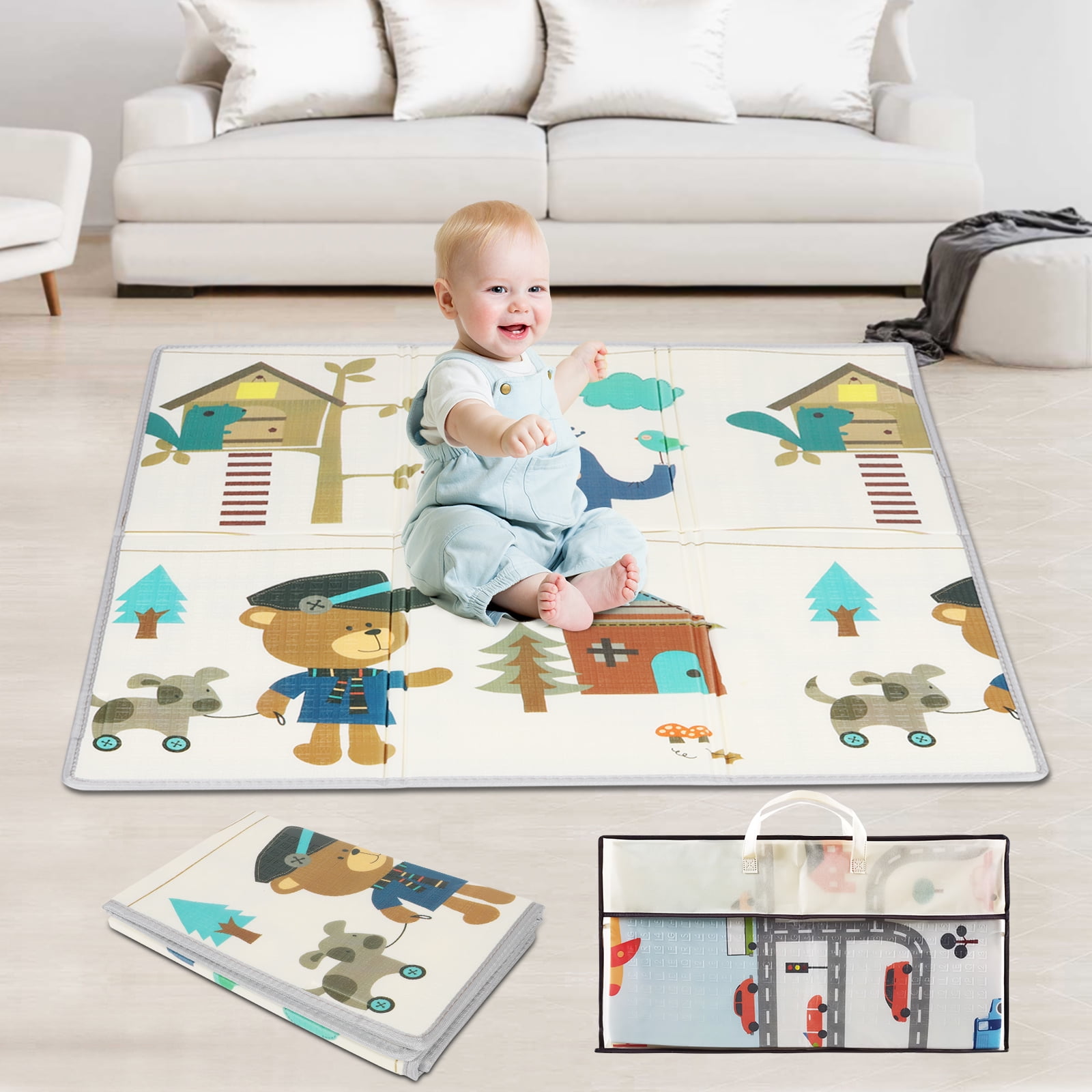 Luniquz Baby Crawling Mat Playmat Foam Blanket Rug,Folding Foam Playmat