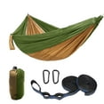 thumbnail image 1 of Luniquz Camping Hammock - Portable Hammock Double & Single with 2 Tree Hammock Straps, Travel Hammock Backpacking Nylon Parachute Hammock for Outdoor & Hiking（Olive Green）, 1 of 8