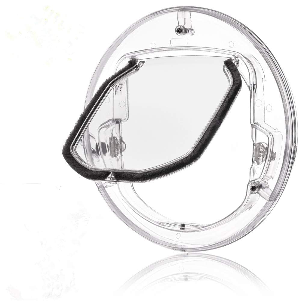 Luniquz Cat Door for Interior Exterior Doors, 4 Way Locking Pet Door Dog Window Gate 11.8 inch Round Clear Extra Large Cat Flap Door for Cats Kitten Small Dogs Puppy Doggie