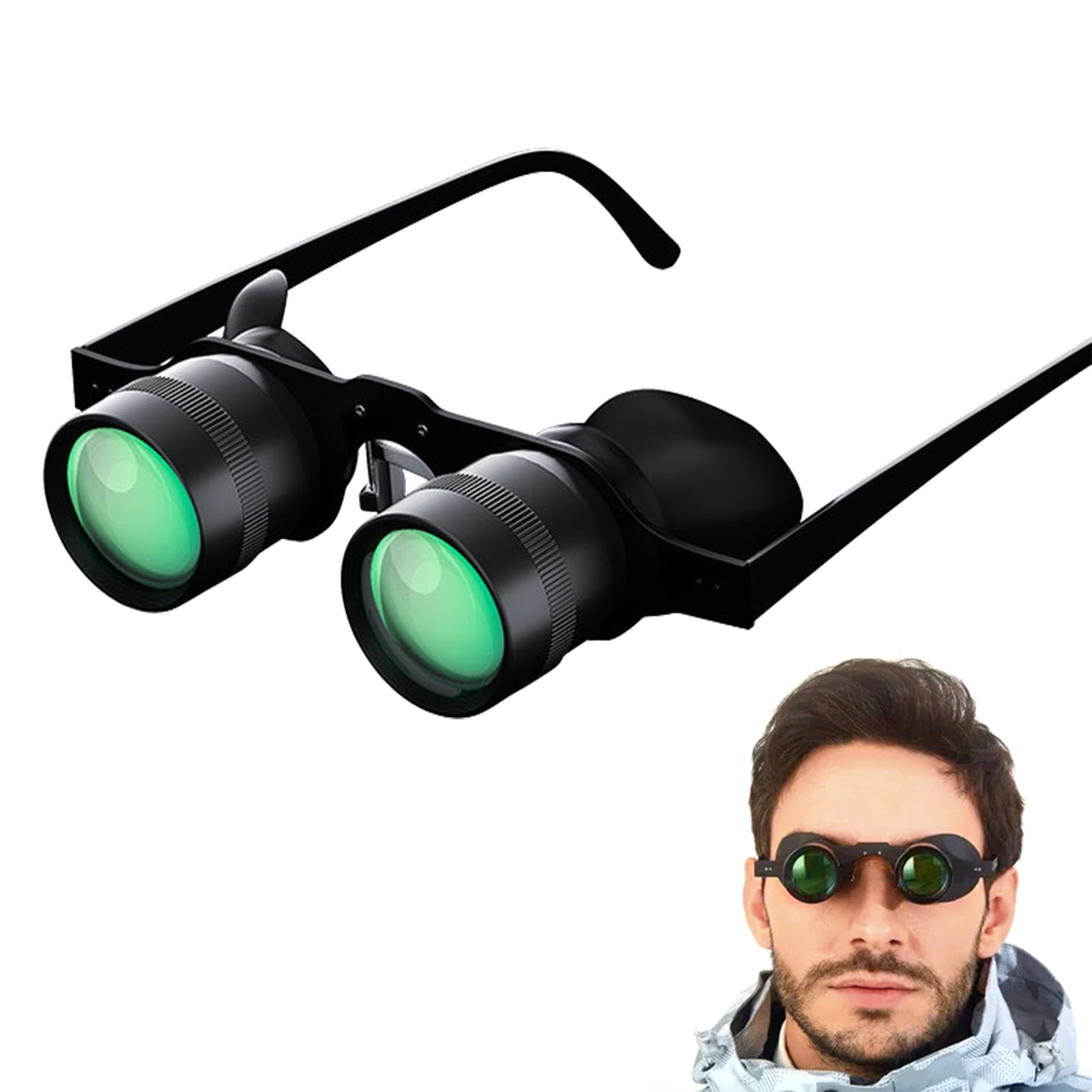 Luniquz Fishing Binoculars - Professional Hands-Free Glasses for Bird Watching, Sports, Concerts, Theater, and Sightseeing, HD Portable Telescope and Opera Glasses with 2 Polarized Lenses