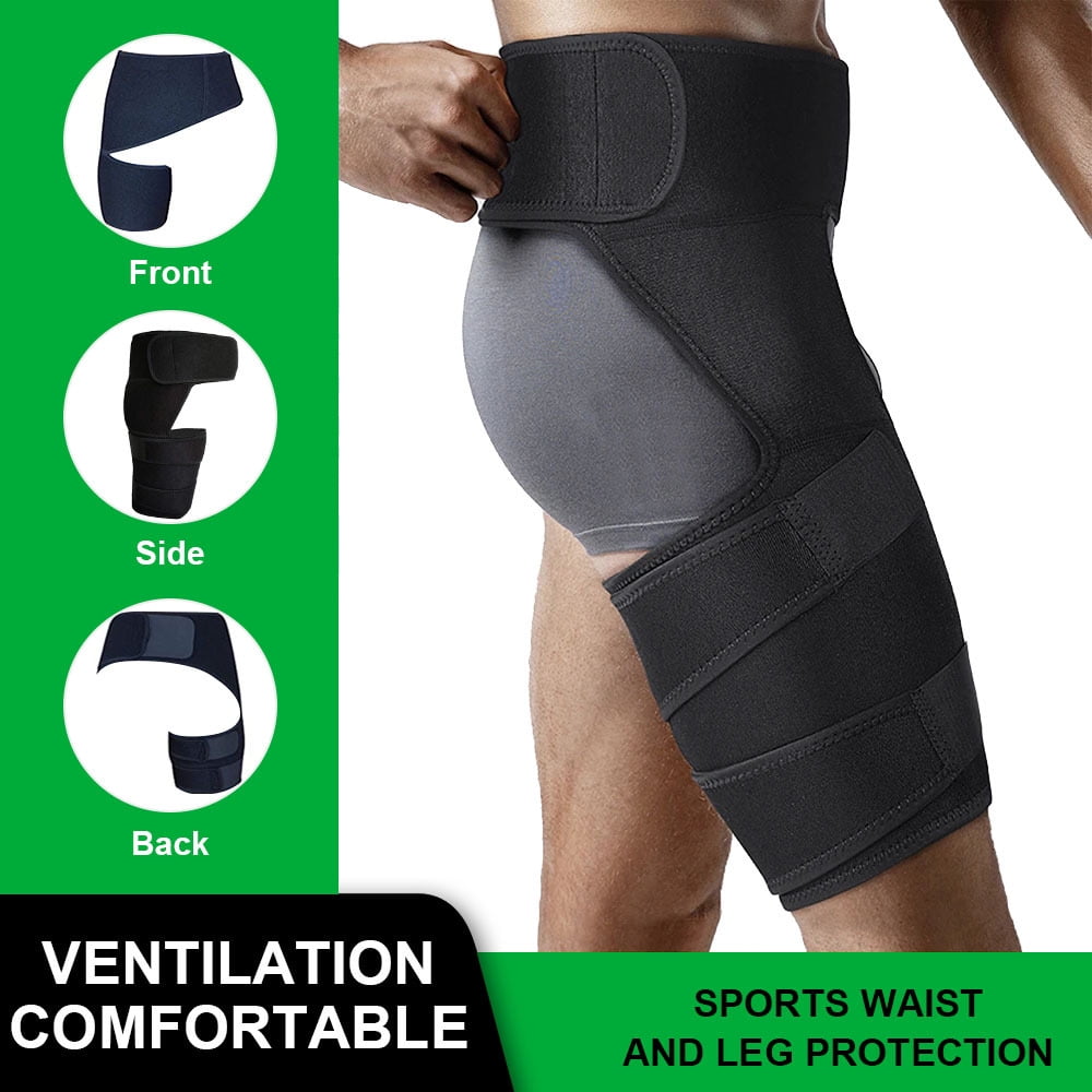 Thigh Compression Sleeve for Men & Women | Thigh Brace for Sciatica Pain  Relief, Leg Injury, Hamstring & Hip Support | Ideal for Running & Workout