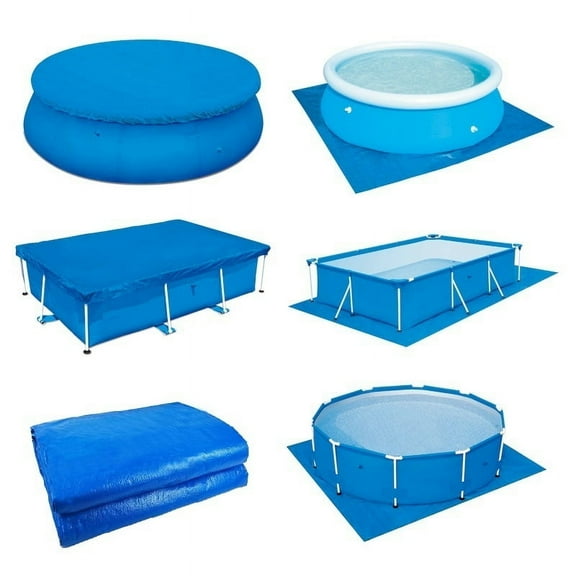 Luniquz Rectangle Pool Cover, Rectangle Swimming Pool Solar Cover,Frame Durable Dustproof Rainproof Pool Cover for Inflatable Family Pool Paddling Pools and Outdoor Villa Garden