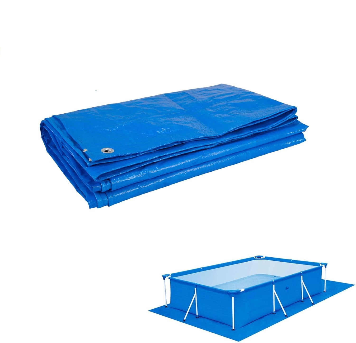Luniquz Rectangular Pool Ground Cloth mat Waterproof PE Above Ground