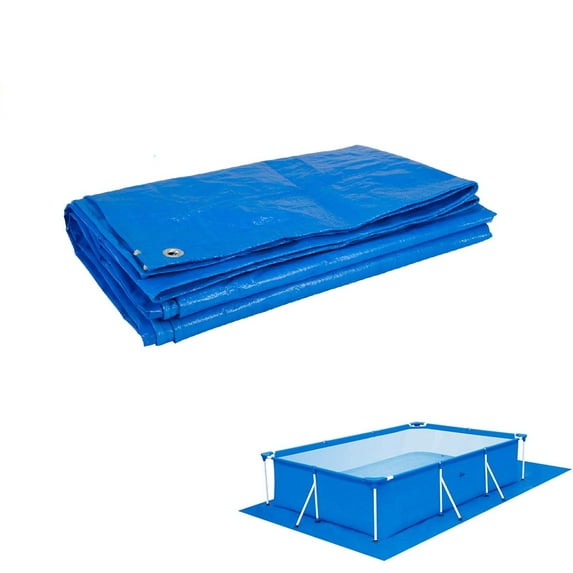 Luniquz Rectangular Pool Ground Cloth mat Waterproof PE Above Ground Swimming Pool Floor mat Tarpaulin Sun-Proof Tarp for Painting, Camping Tarp