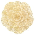 thumbnail image 1 of Luniquz Round Gold Placemats Set of 4 Sweet Acacia Elegant Tablemats Flower Round Vinyl Place Mats Table Setting Kitchen Table Mats for Dining Table Holiday Wedding Decorative, 1 of 6