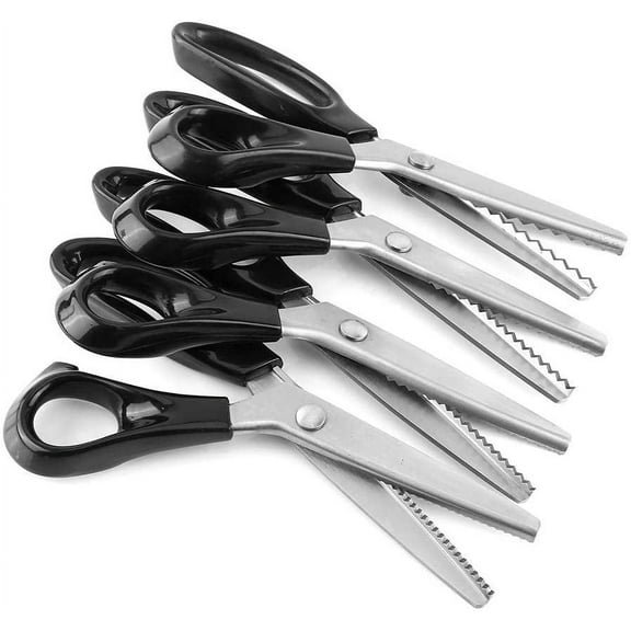 Luniquz Sewing Scissors, Fabric Decorative Triangle Edge Pinking Shears 3/4/5/7mm Sewing Pinking Shears