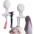 thumbnail image 1 of Luniquz Shower Razor Holder Suction Cup 2 Pack, Suction Hooks Removable and Reusable, Vacuum Suction Cup Razor Holder for Towel Loofah Sponge, Waterproof Hooks for Bathroom razor holder for shower, 1 of 6