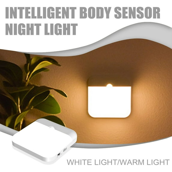 Luniquz Smart Night Light, Rechargeable Battery Mini Motion Sensor Night Light, LED Stick-on Closet Light