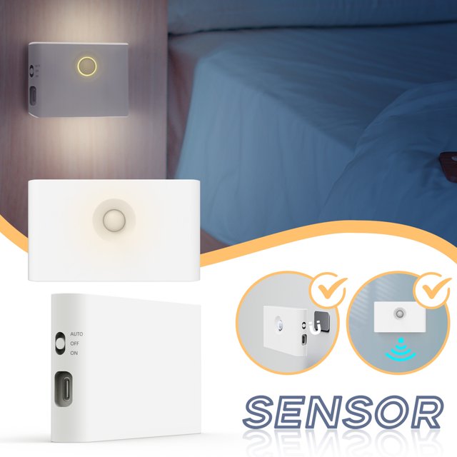 Luniquz Smart Night Lights, Rechargeable Long Lasting Battery with