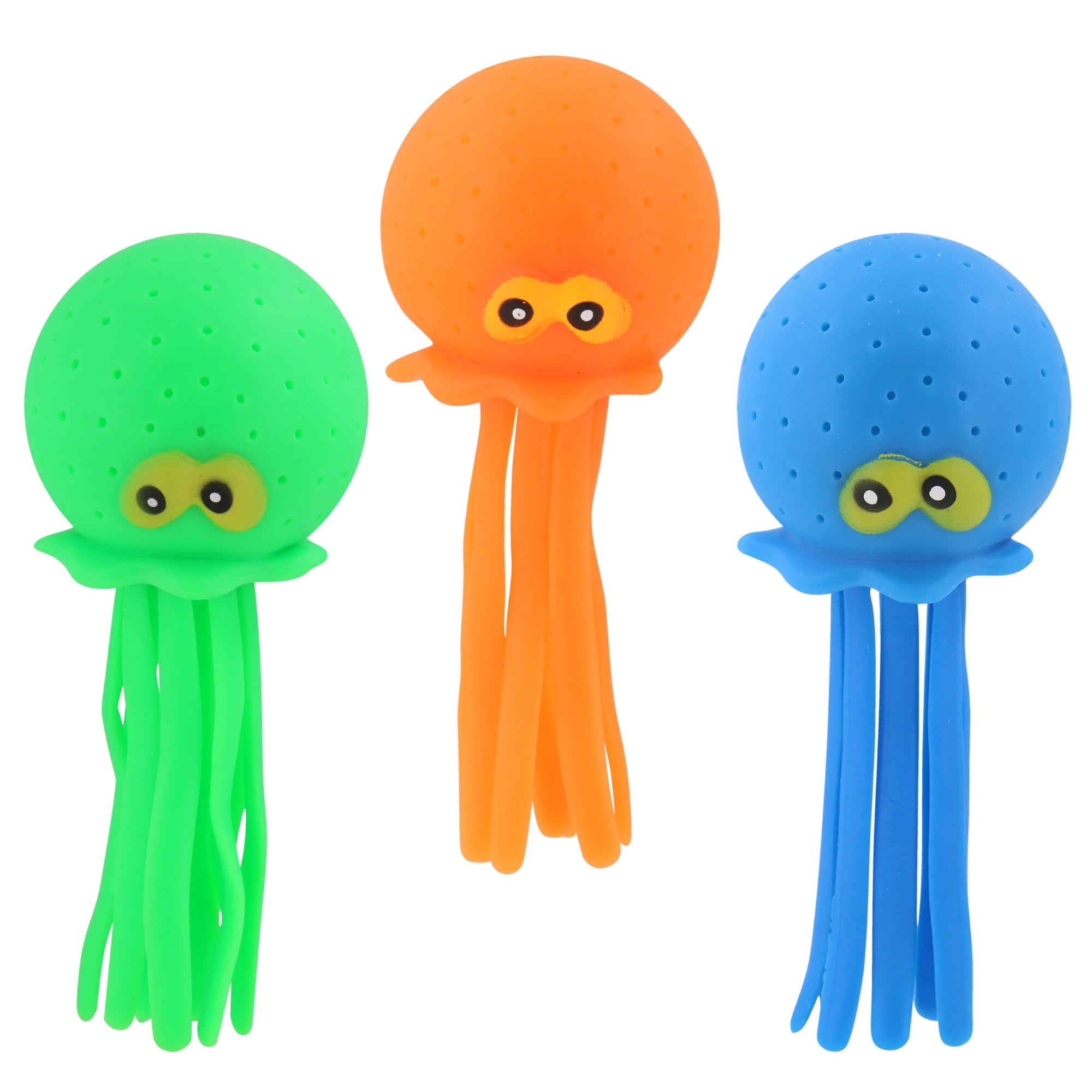 Luniquz Squishy Squids Light-up Green Blue Orange Indoor