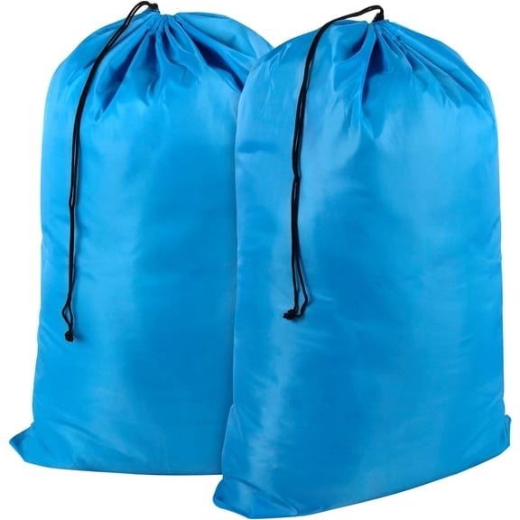 Luniquz Washable Drawstring Laundry Bags 2 Pack Extra Large Heavy Duty College Dorm Dirty Laundry Clothes Travel Bag and Gym Clothes Bag for Guys and Girls