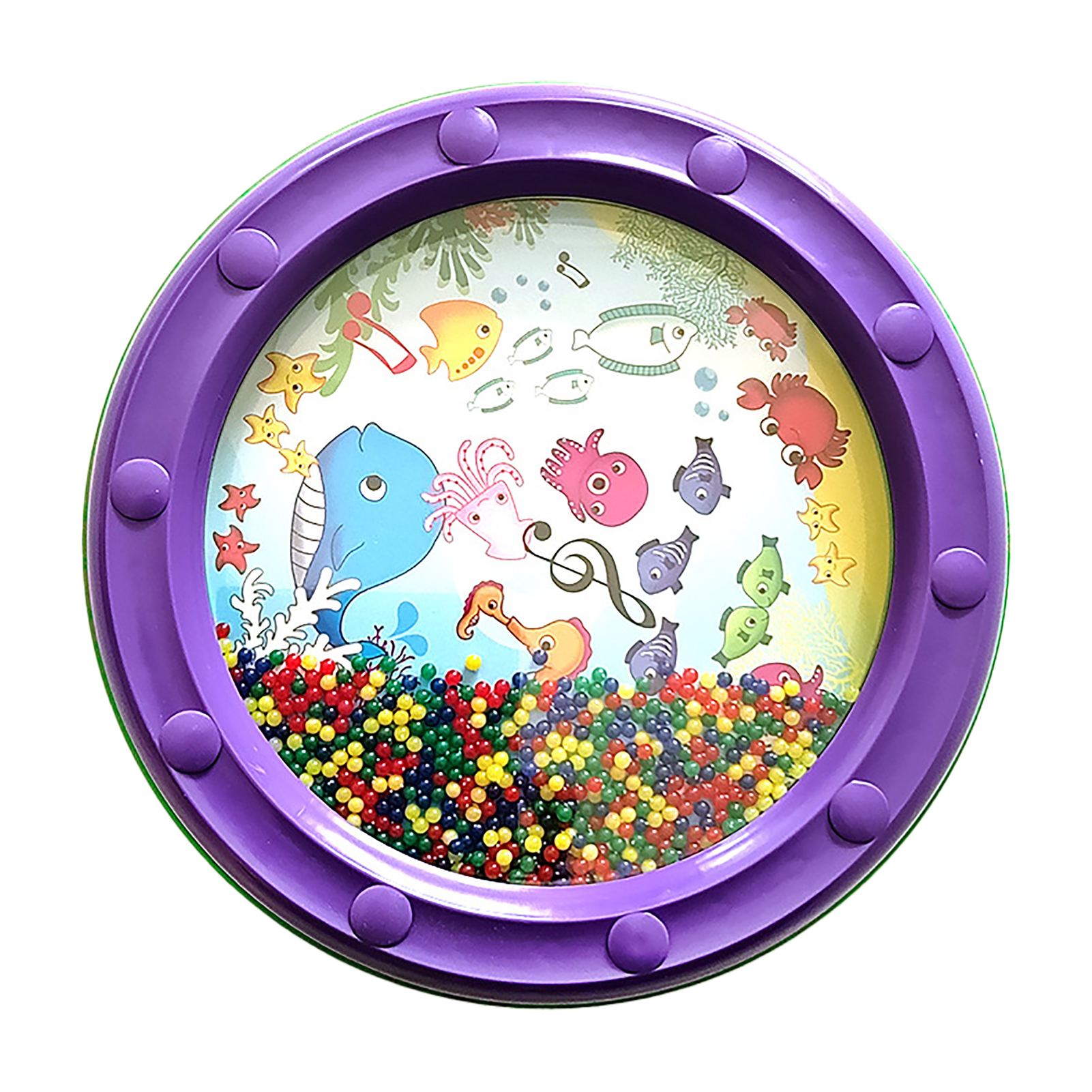 Tambour Océan Pour Enfants En érable - Effet Sonore Des Vagues, Perles Métalliques, Développement Musical Et Sensoriel