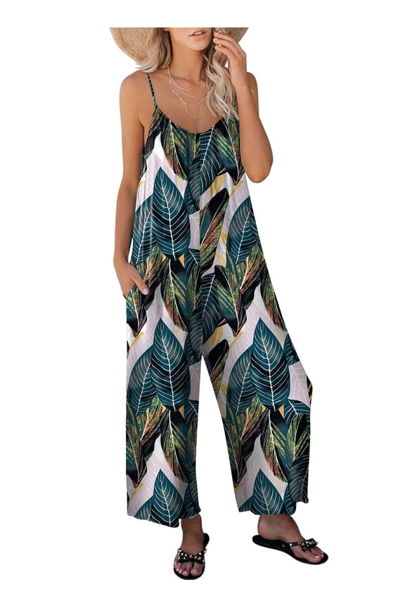 Jumpsuits for Women Spaghetti Strap Wide Leg Boho Jumpsuit Casual Summer Dressy Rompers 2026