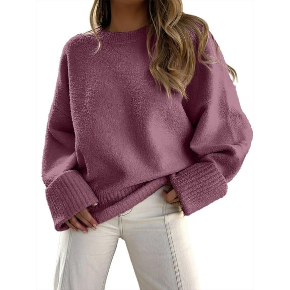 Luniro Chunky Sweaters for Women Oversized Knit Fall Pullover Sweater Tops Trendy Fashion Clothing