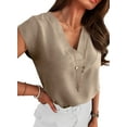 thumbnail image 1 of Luniro Women Tops Dressy Casual Shirts Cap Sleeve V Neck Business Work Blouses Trendy Clothes 2026, 1 of 10