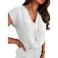 thumbnail image 1 of Luniro Women Tops Dressy Casual Shirts Cap Sleeve V Neck Business Work Blouses Trendy Clothes 2026, 1 of 10