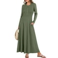 thumbnail image 1 of Luniro Women Fall Maxi Dresses Long Sleeve A-Line Flowy Fit & Flare 2025 Buttons Dress with Pockets, 1 of 9