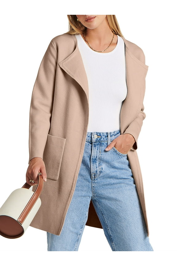 Womens Fall Jackets Oversized Trench Coat Open Front Casual Long Cardigan Sweater Clothing