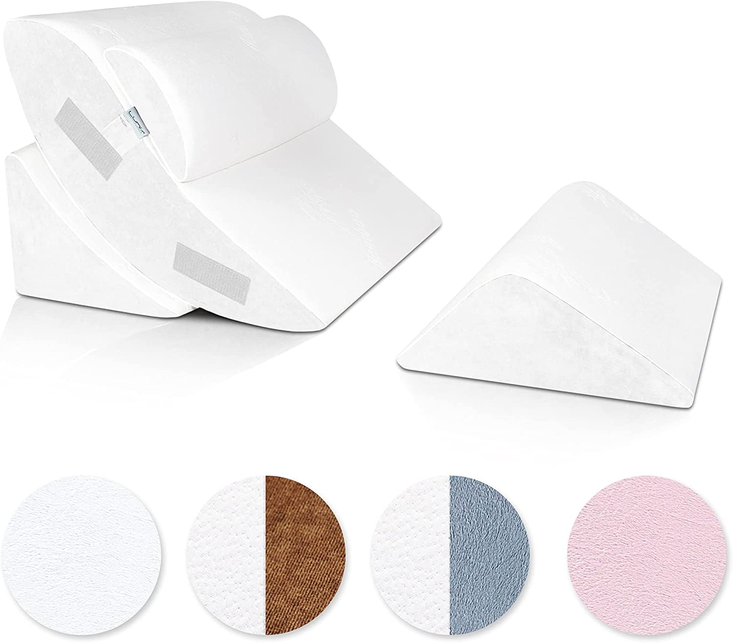 Lunix LX5 4pcs Orthopedic Bed Wedge Pillow Set Post Surgery Memory Foam