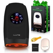 Lunix LX7 Hand Massager with Touchscreen Controls, Heat & Compression, Pressure Point Therapy, Arthritis & Carpal Tunnel Relief, Black