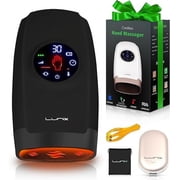 Lunix LX7 Hand Massager with Heat and Compression, Touchscreen, Pressure Point Therapy, Arthritis and Carpal Tunnel Relief, Black