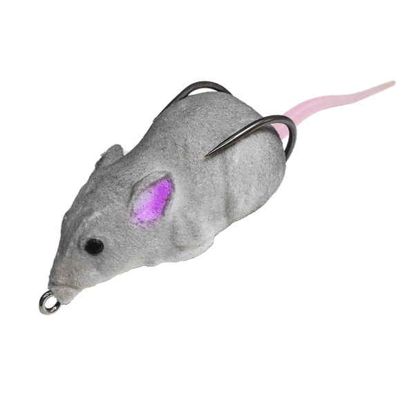 Lunkerhunt Furenzy Mouse Topwater Fishing Bait, 2 inch, Grey