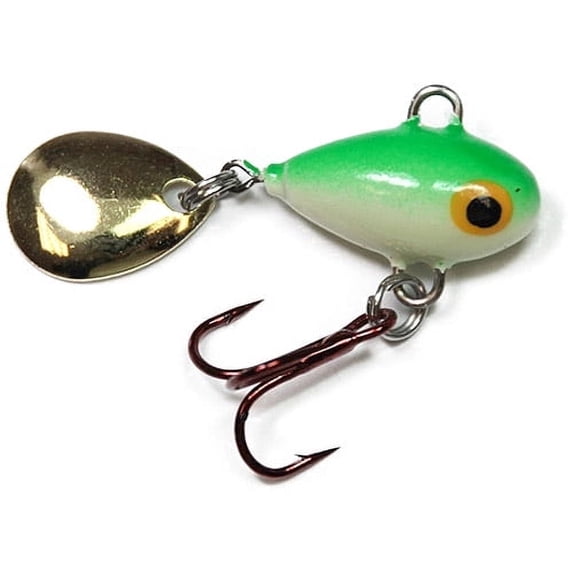 Lunkerhunt Magic Bean Tail Spin Fishing Lure, 0.75 in, 1/4 oz, Glow Green