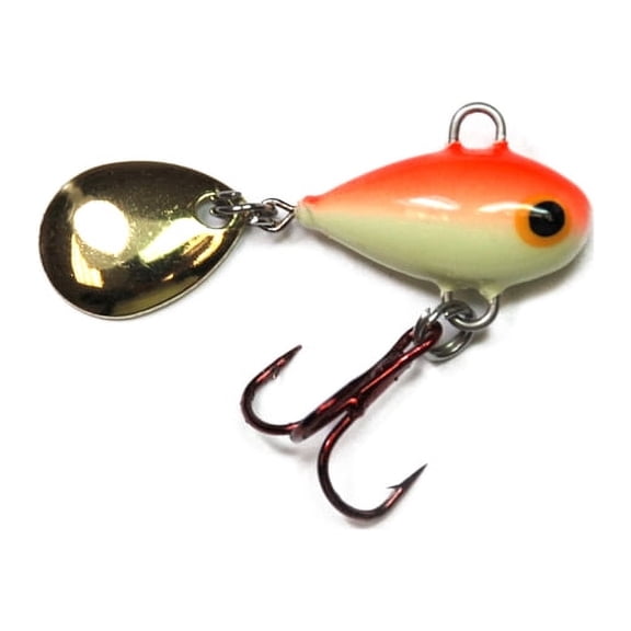 Lunkerhunt Magic Bean Tail Spin Fishing Lure, 0.75 in, 1/4 oz, Glow Orange