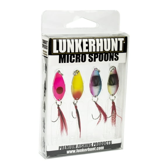 Lunkerhunt Micro Spoons Fishing Lures, Reaction, 4 Count