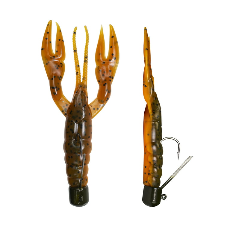 Lunkerhunt Pre-Rigged Finesse Craw - Bama Craw - 3in,1/4oz,Soft  Baits,Fishing Lures
