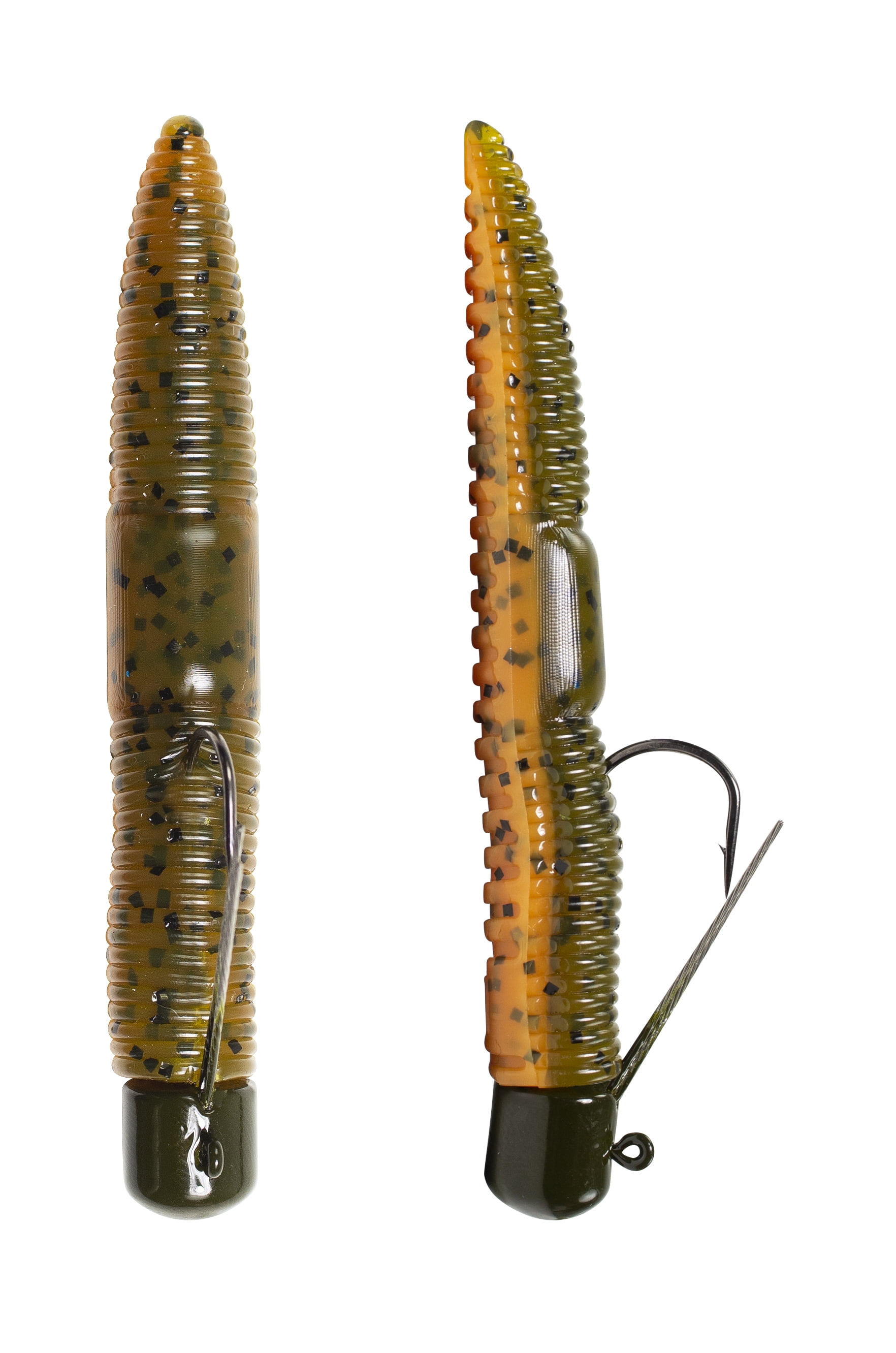 Lunkerhunt Pre-Rigged Finesse Worm, Green Pumpkin