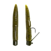 Lunkerhunt Pre-Rigged Finesse Worm - Green Pumpkin - 3in,1/4oz,Soft Baits,Fishing Lures