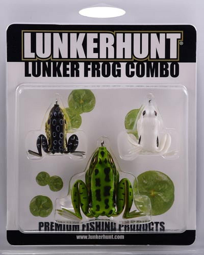 LZD Lunkerhunt Popping Frog Fishing Lures Kit (3-Pack) Best Topwater  Fishing Bait bo with 3 Most Realistic Live Frog Lure, less Design