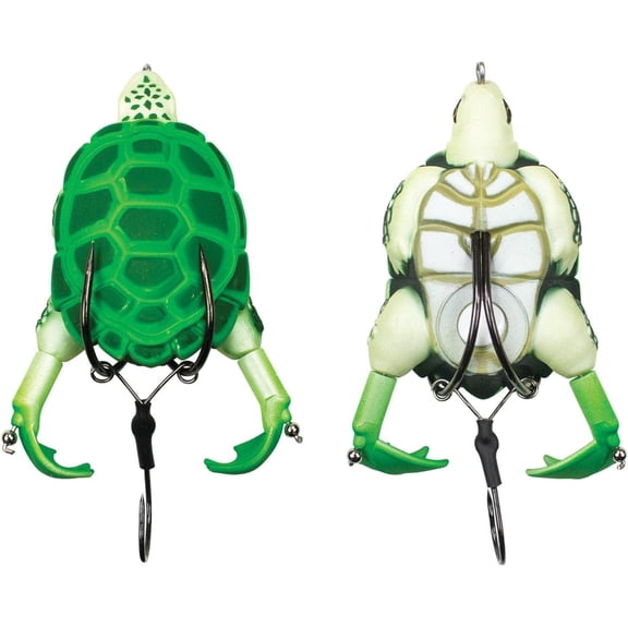 Lunkerhunt - Turtle Prop Lure | Topwater Bass Fishing Lure (3 Sharp Wide Gap Hooks) Best Bass Lure | Trout Lure Hollow Body | Unique Fishing Lures for Freshwater | Double Loud Propeller Feet