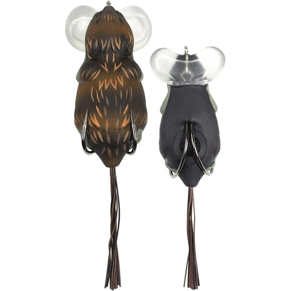 Lunkerhunt Yapp Rat Fishing Lure Top Water | (Sewer Color) Fishing Bait for Bass Trout Fish with Weedless Hooks, Soft Hollow Body