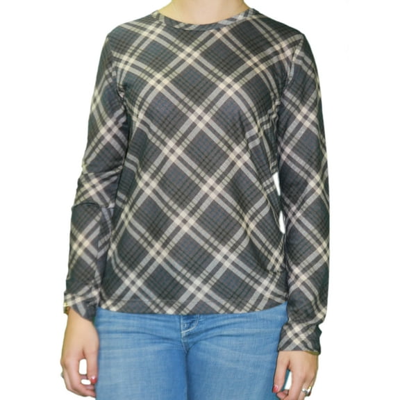 Lunn Women's Arielle Plaid Long Sleeve Top 4 (XL) Duchesse