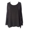 thumbnail image 1 of Lunn Women's Egalite Striped Bat Wing Blouse 3 (L) Acier, 1 of 2