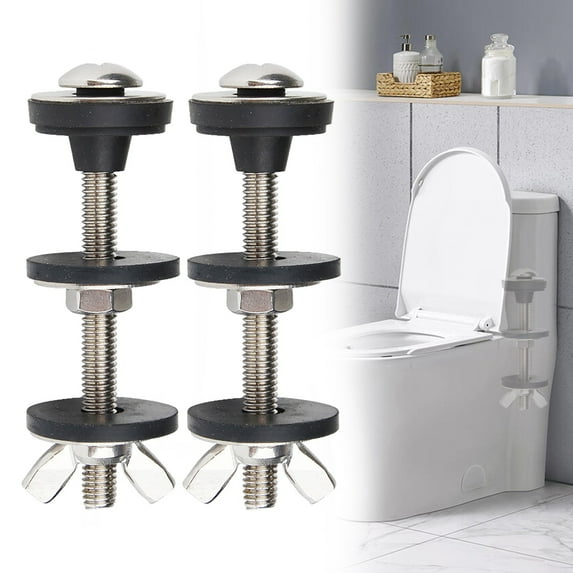 Luntext Clearance under 10 dollar items Toilet bolt 2PCS Toilet Tank To Bowl Kit Heavy Duty Toilet Stainless And Rubber Washers G Bathroom Products