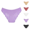 thumbnail image 1 of Lunuaoe Women's Lace Patchwork Panties, Sexy Half-Hip Cheeky Underwear, Breathable Soft Briefs, 1 of 6