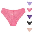 thumbnail image 1 of Lunuaoe Women's Sexy Full Lace Panties, Solid Color Hip Covering Briefs, Sheer Floral Breathable Underwear, 1 of 6